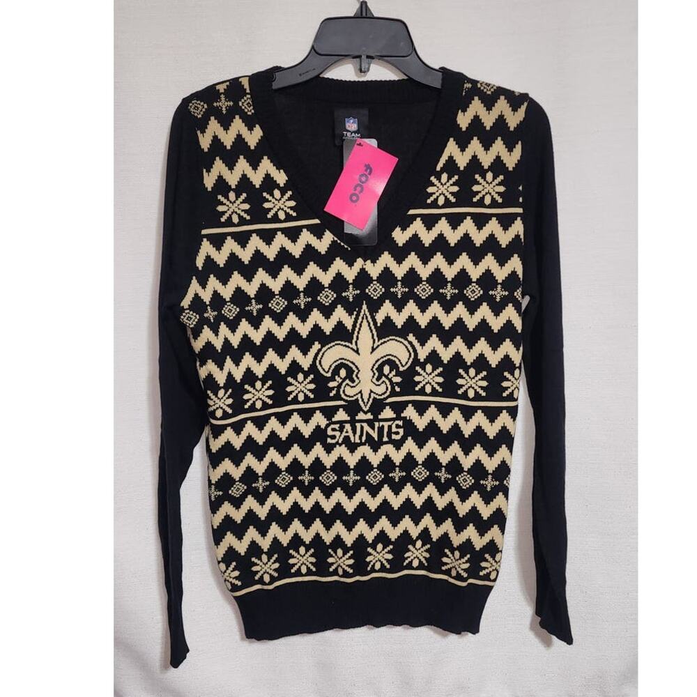 New Orléans saint knitted Christmas women'ssweater size XL new